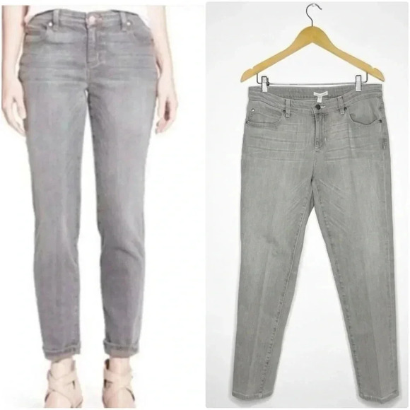 Eileen Fisher Gray Straight Leg Mid Rise Jeans Size 8 - Picture 1 of 7